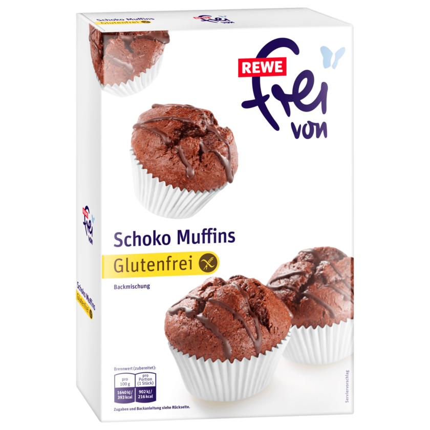 REWE frei von Backmischung Schoko Muffins glutenfrei 350g